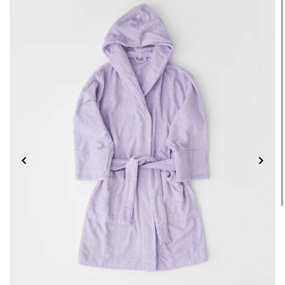 TEKLA Lavender Hooded Robe (Size S)